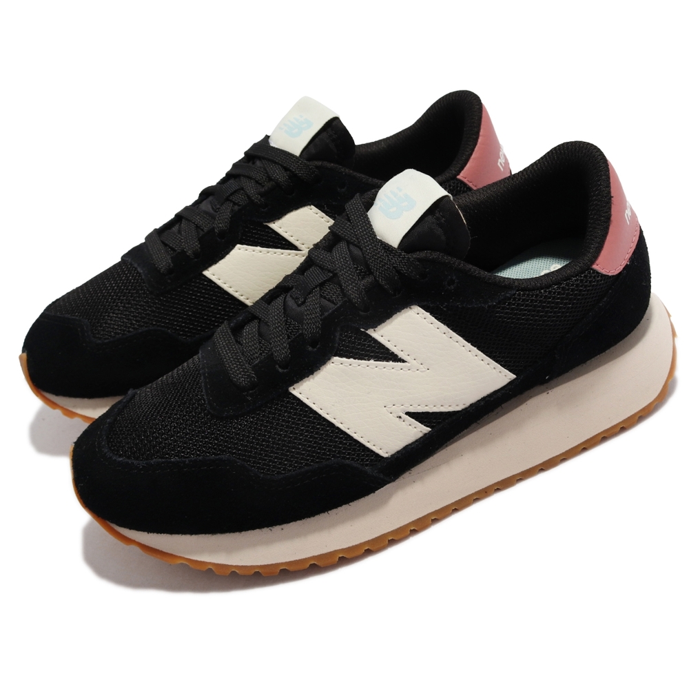 New Balance 休閒鞋 237 復古 穿搭 女鞋 紐巴倫 網布 麂皮 異材質拼接 透氣 黑 米 WS237HR1-B