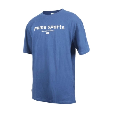 PUMA 男流行系列P.TEAM圖樣短袖T恤-歐規 休閒 慢跑 上衣 62131615 丈青白