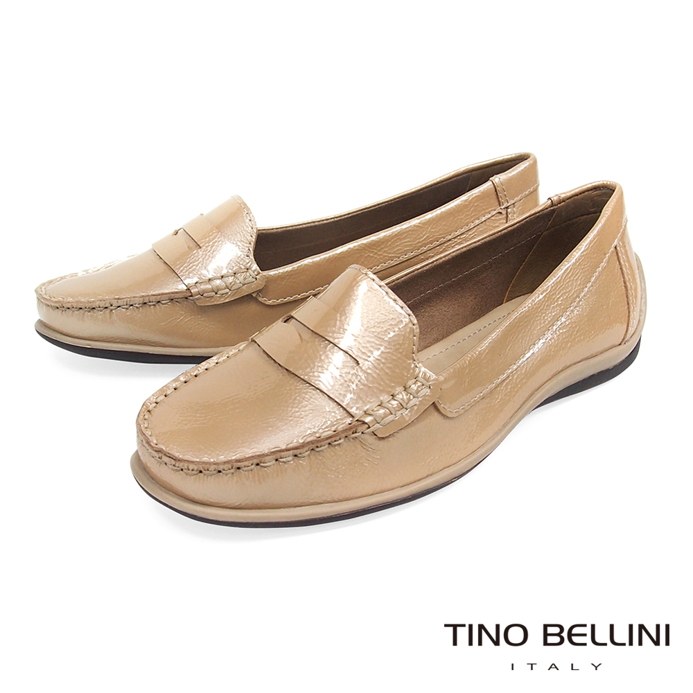 Tino Bellini 巴西進口經典復刻漆皮休閒莫卡辛鞋 _ 亮駝