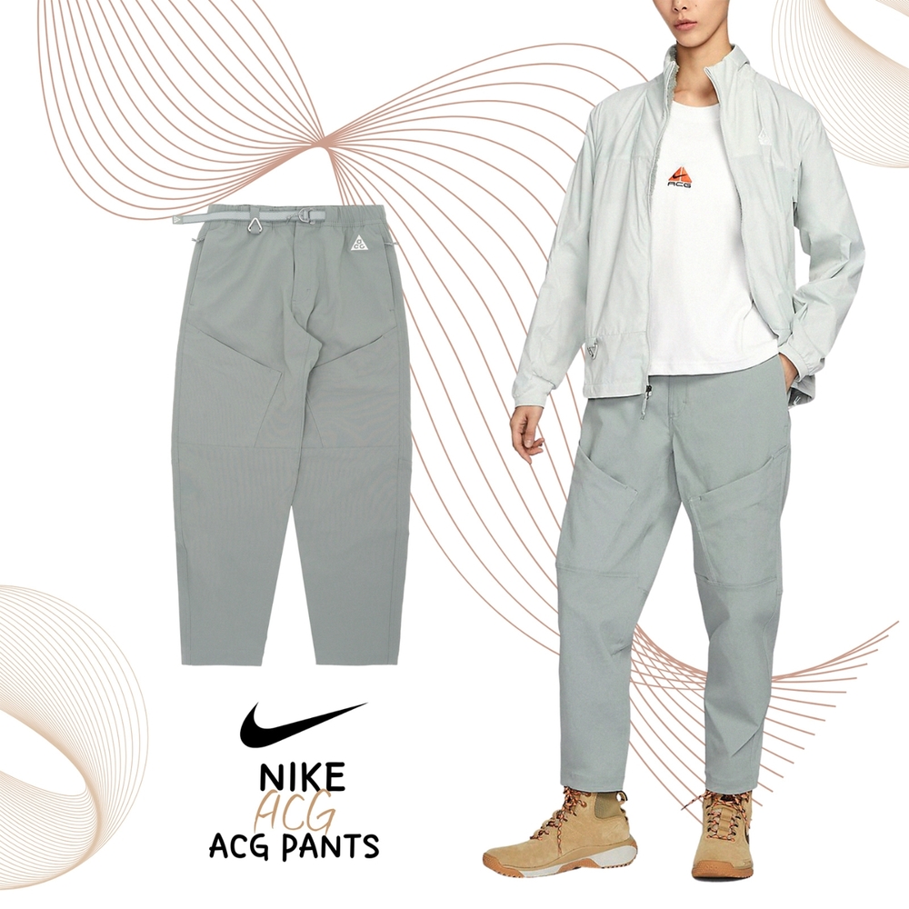 Nike 褲子ACG Pants 女款灰綠長褲休閒工裝防潑水中性直筒褲寬褲FD5213