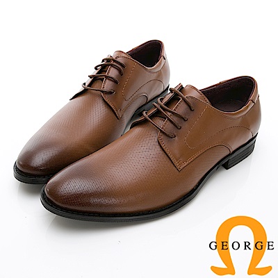 【GEORGE 喬治皮鞋】時尚職人系列 經典漸層小圓楦綁帶紳士鞋皮鞋-棕