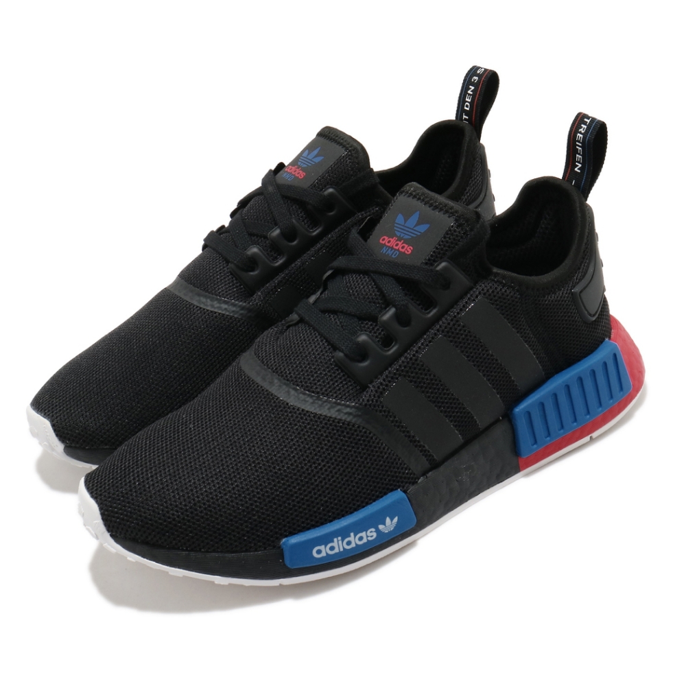 adidas 休閒鞋 NMD R1 襪套式 男鞋 愛迪達 三葉草 流行 穿搭 Boost 黑藍紅 FX4355