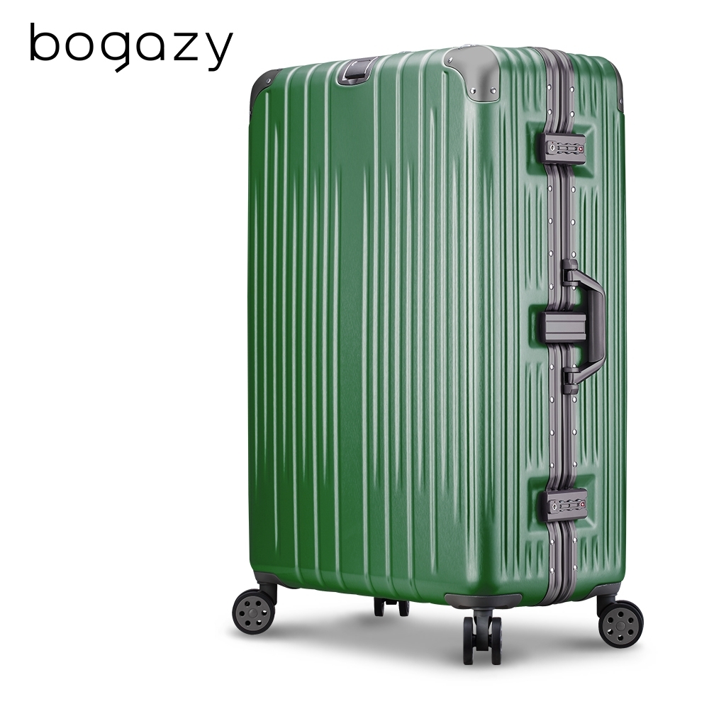 Bogazy 流線時尚 29吋鋁框行李箱(貓眼綠)