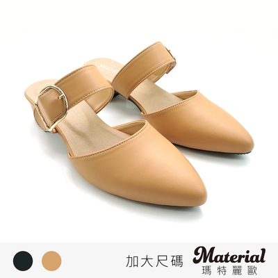 Material瑪特麗歐 跟鞋 加大尺碼橫帶穆勒鞋 TG72112