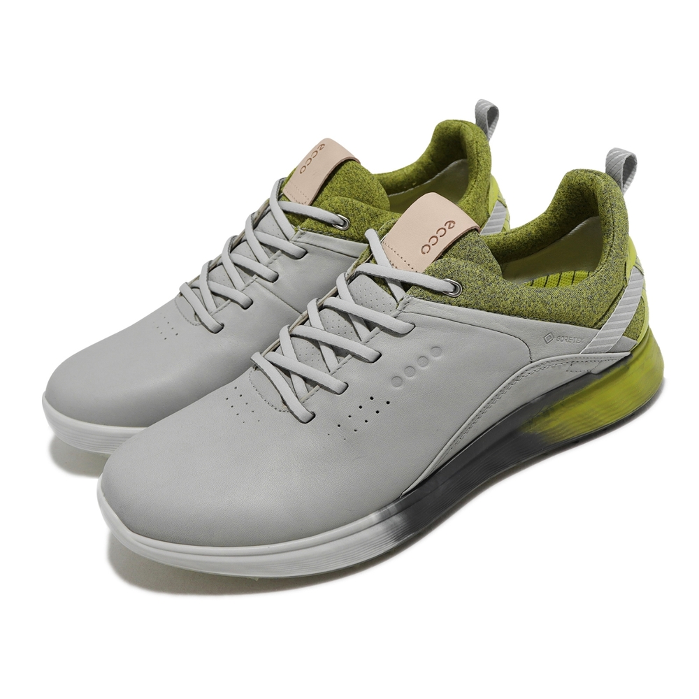 Ecco 高爾夫球鞋Golf S-Three Gore-Tex 男鞋防水GTX 灰綠休閒運動鞋