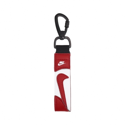 Nike 鑰匙圈 Premium Key Holder 紅 白 皮革 勾勾 荔枝皮 N101104864-2OS