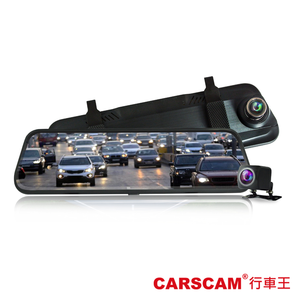 CARSCAM行車王 CR12 全螢幕電子式觸控雙鏡頭行車記錄器-加贈32G記憶卡