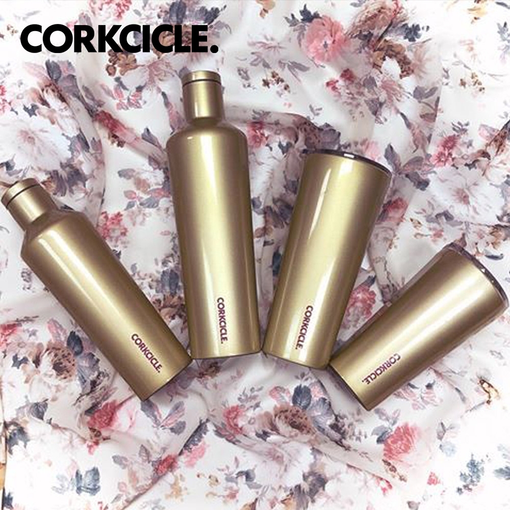 美國CORKCICLE Unicorn Magic系列三層真空易口瓶/保溫瓶270ml-香檳金