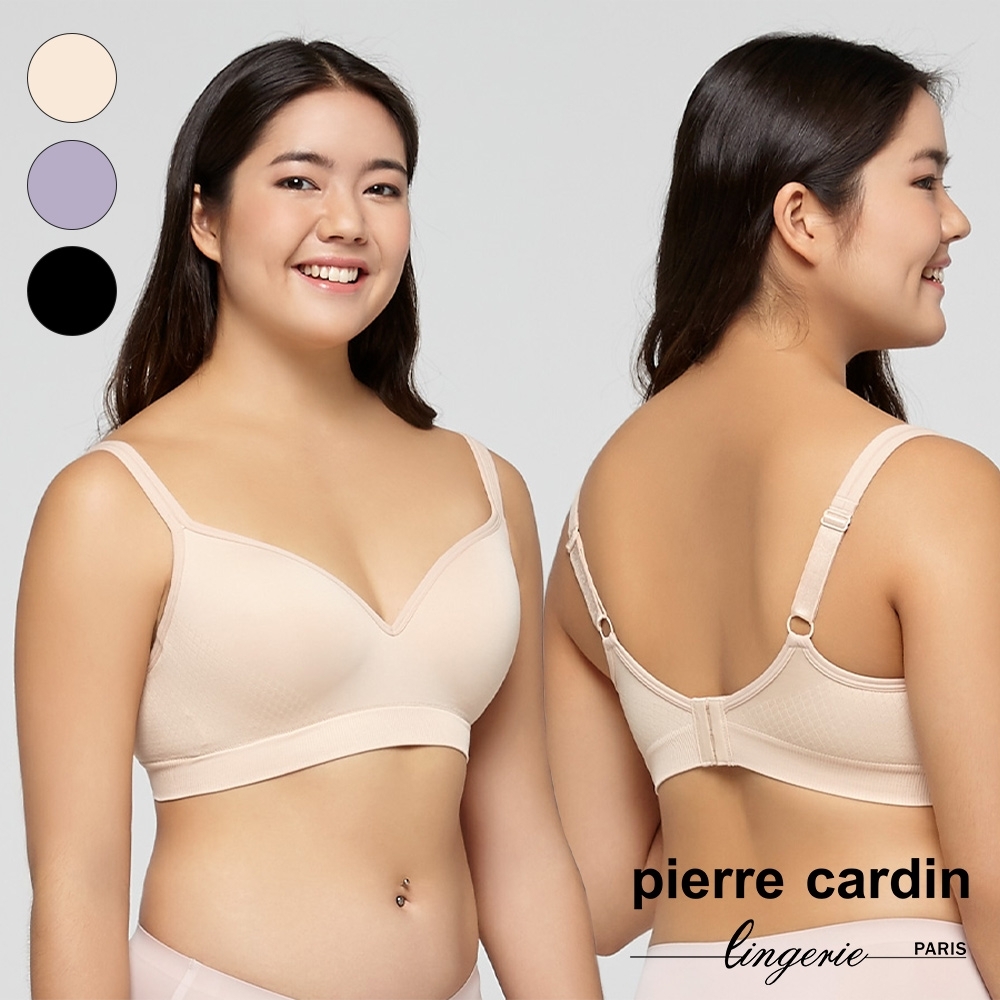 【pierre cardin 皮爾卡登女性內衣】一體成型高包覆針織無鋼圈內衣-膚