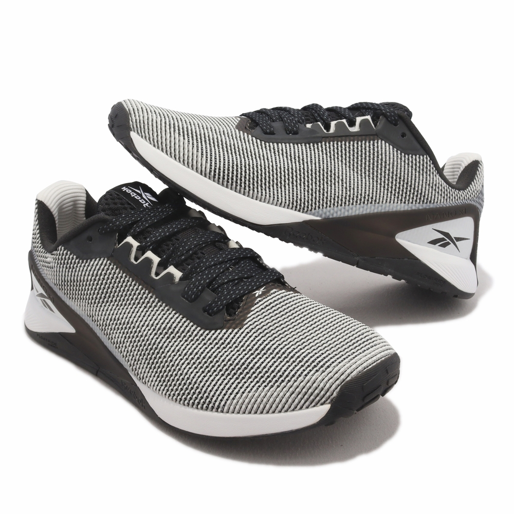 Reebok 訓練鞋Nano X1 GRIT 白黑女鞋舉重健身硬舉多功能海外限定S42571