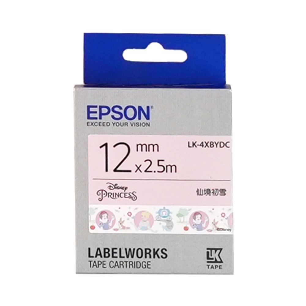 EPSON LK-4XBYDC 迪士尼系列 仙境初雪款 白底黑字 標籤帶