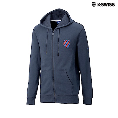 K-SWISS Shield Logo JKT刷毛連帽外套-男-藍