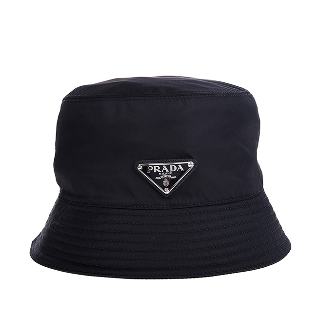 PRADA 經典尼龍三角牌LOGO漁夫帽(黑色/女款) | 其他配件| Yahoo
