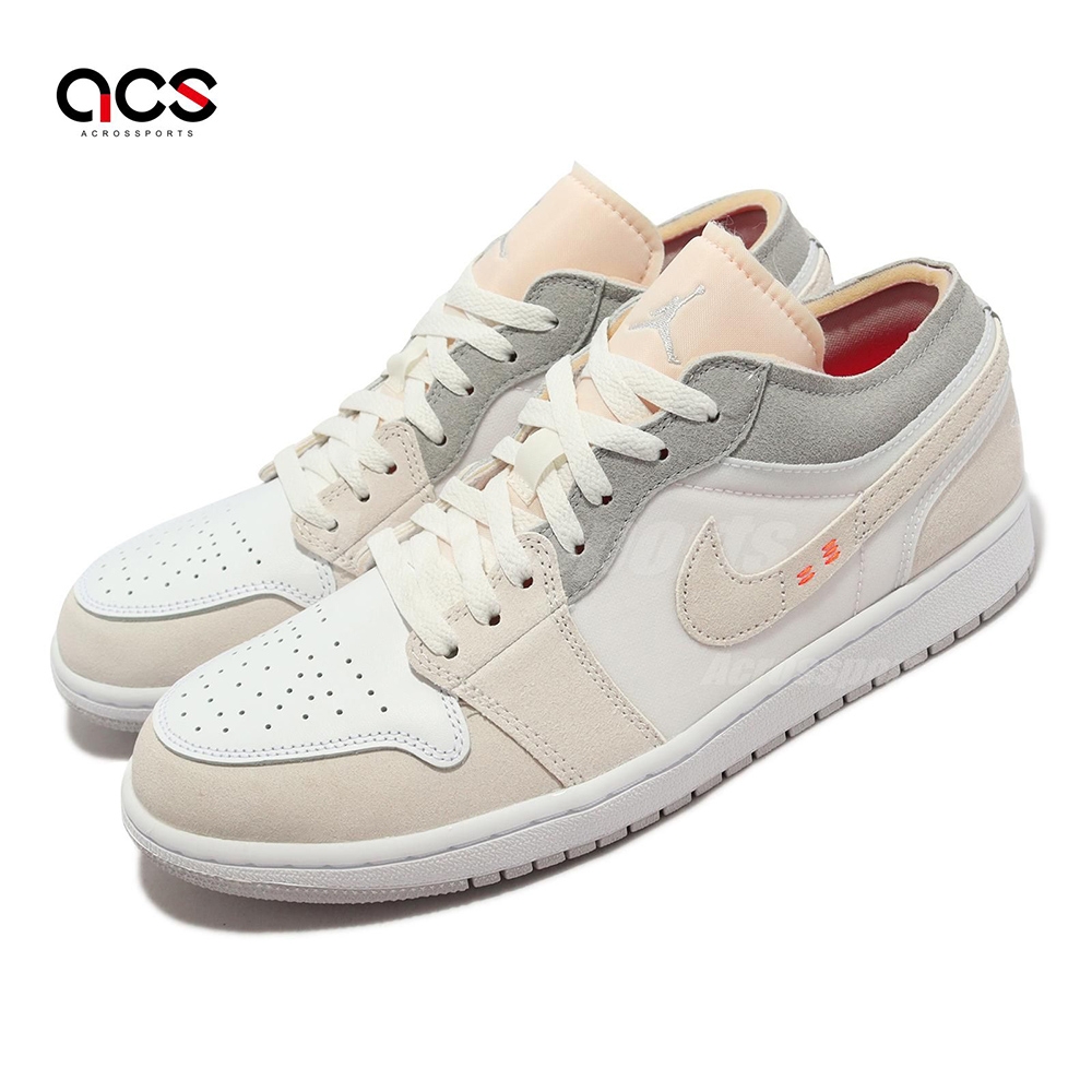 Nike 休閒鞋Air Jordan 1 Low SE CRAFT 男鞋白燕麥色Inside Out DN1635