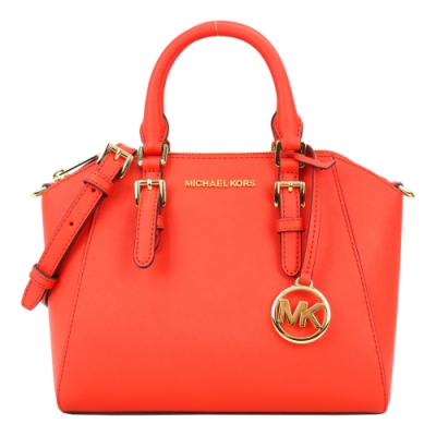 MICHAEL KORS ciara 素面防刮兩用包(小/夕陽紅)