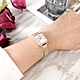 NATURALLY JOJO / 復古方型 小巧典雅 藍寶石水晶玻璃 米蘭編織不鏽鋼手錶 白x鍍玫瑰金 20mm product thumbnail 2