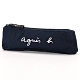 agnes b. Voyage 草寫LOGO帆布筆袋/萬用袋 (深藍) product thumbnail 1