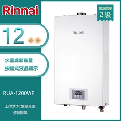 林內牌 RUA-1200WF(LPG/FE式) 屋內型12L 智慧控溫強制排氣熱水器 桶裝