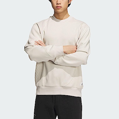 Adidas ST WF Sweats [IP4983] 男 長袖 上衣 亞洲版 運動 訓練 休閒 寬鬆 居家 舒適 米