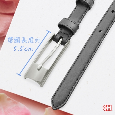 【CH-BELT 銓丞皮帶】特色長版帶頭 超細版女生皮帶腰帶(灰)