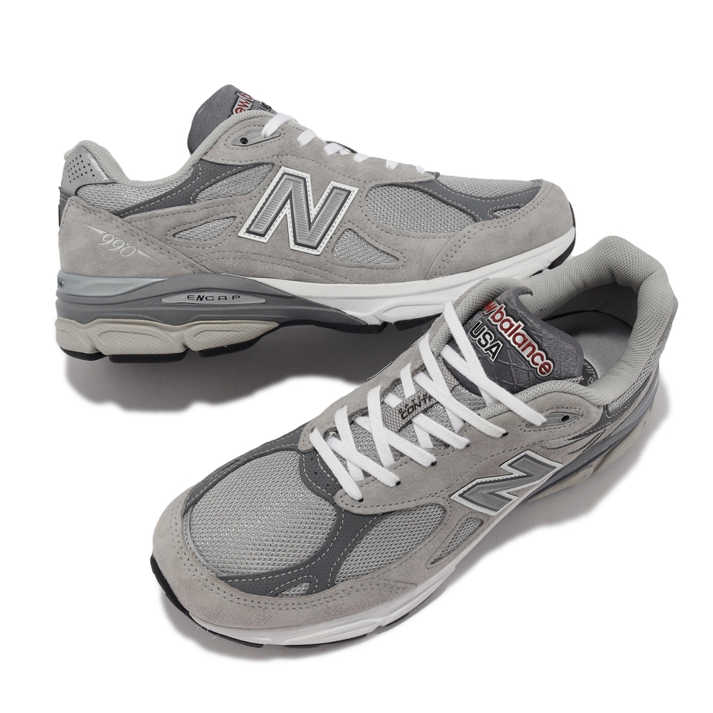 New Balance 休閒鞋990 V3 男鞋灰元祖灰銀美製麂皮反光運動鞋NB