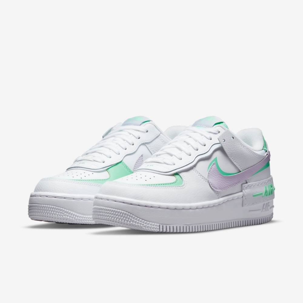 Nike 休閒鞋 AF1 Shadow 運動 女鞋 厚底 舒適 皮革 質感 球鞋 穿搭 白 粉紫 CU8591103