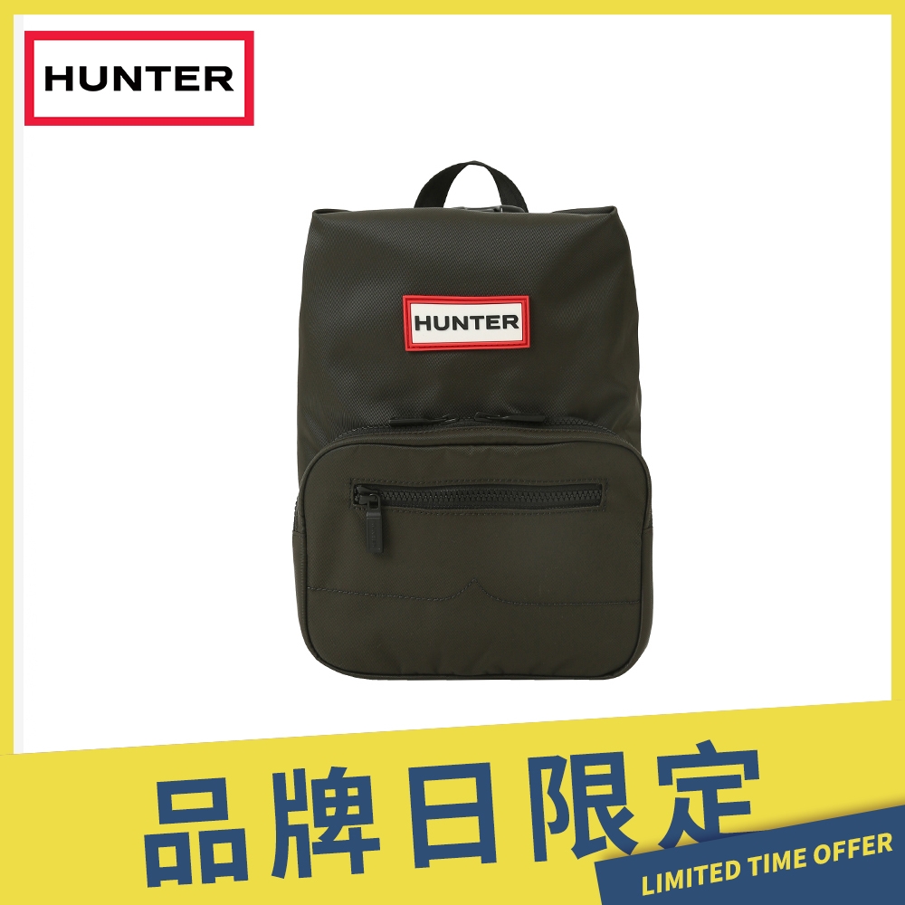 【品牌日限定】HUNTER -  上開扣Pioneer迷你尼龍後背包-橄欖綠