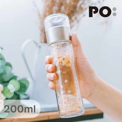 【PO:Selected】丹麥攜帶式雙層玻璃泡茶杯200ml(櫻花)