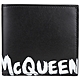 Alexander McQueen 塗鴉簽名小牛皮8卡對折短夾(黑色) product thumbnail 1