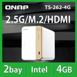 【QNAP 威聯通】TS-262-4G 2Bay NAS 網路儲存伺服器