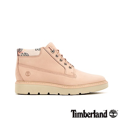 Timberland 女款淺粉色磨砂革花型圖案鞋領靴|A1XG5