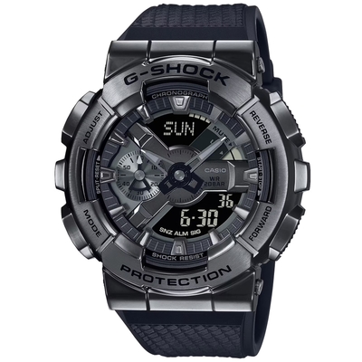 CASIO 卡西歐 G-SHOCK 百搭金屬雙顯腕錶 母親節 禮物 48.8mm / GM-110BB-1A