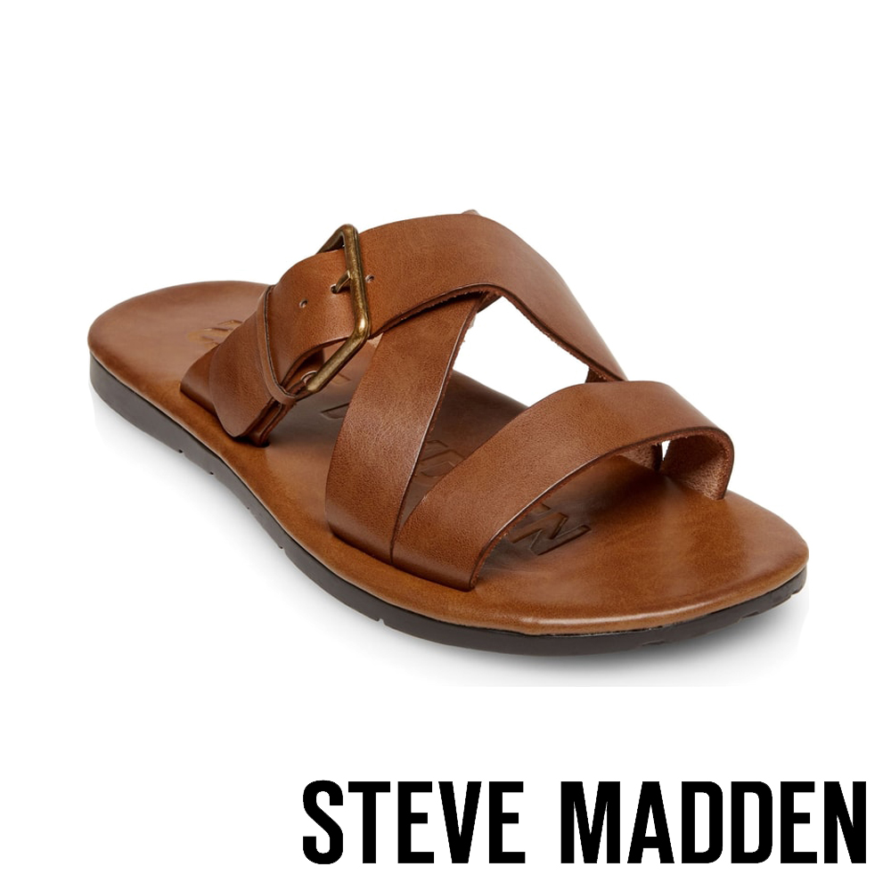 STEVE MADDEN-SUSPENSE扣帶式男士夏季涼拖鞋-棕色