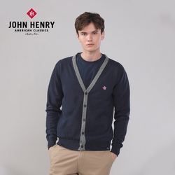 JOHN HENRY logo刺繡針織開襟衫