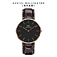 Daniel Wellington DW 手錶 Classic York 40mm黑棕壓紋真皮皮革錶-黑錶盤-玫瑰金框 DW00100128 product thumbnail 1