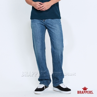 BRAPPERS 男款 高腰全棉直筒褲-淺藍