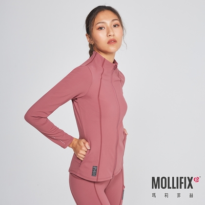 Mollifix 瑪莉菲絲 5度升溫訓練外套 (玫木紅)、保暖、防風、羽絨外套