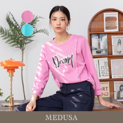 現貨【MEDUSA 曼度莎】彩色鈕釦 Dream 長袖T恤 - 2色（M-XL）｜女上衣 休閒上衣