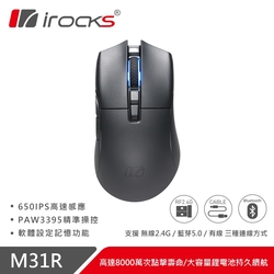 irocks M31R 藍芽 無線 三模 光學 輕量化 電競滑鼠學 遊戲滑鼠