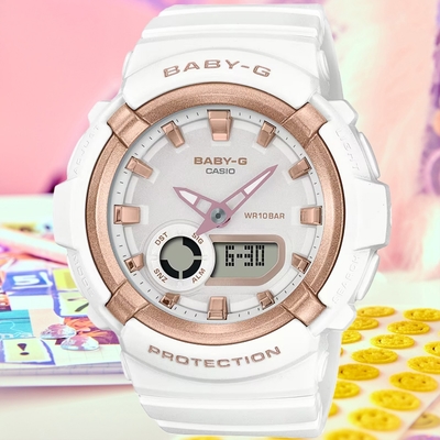 CASIO 卡西歐 BABY-G 多層次霧面雙顯腕錶 母親節 禮物 43.4mm / BGA-280BA-7A