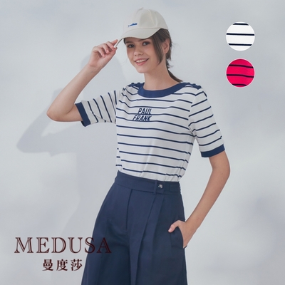 現貨【MEDUSA 曼度莎】Paul Frank 橫紋T恤 - 2色（M-2L）｜女上衣 短袖上衣 休閒上衣