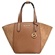 MICHAEL KORS PORTIA 絨面革拼接素色托特包(焦糖棕/小) product thumbnail 1