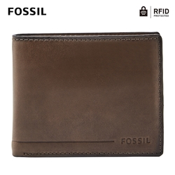 FOSSIL Allen 真皮可拆卡夾RFID防盜皮夾-棕色 SML1549201
