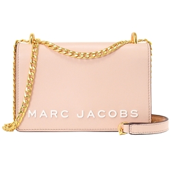 MARC JACOBS 白字立體LOGO斜背翻蓋鍊包(粉)