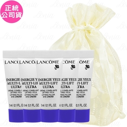 LANCOME 蘭蔻 超緊顏白金緊緻抗痕眼霜(3ml)*5旅行袋組