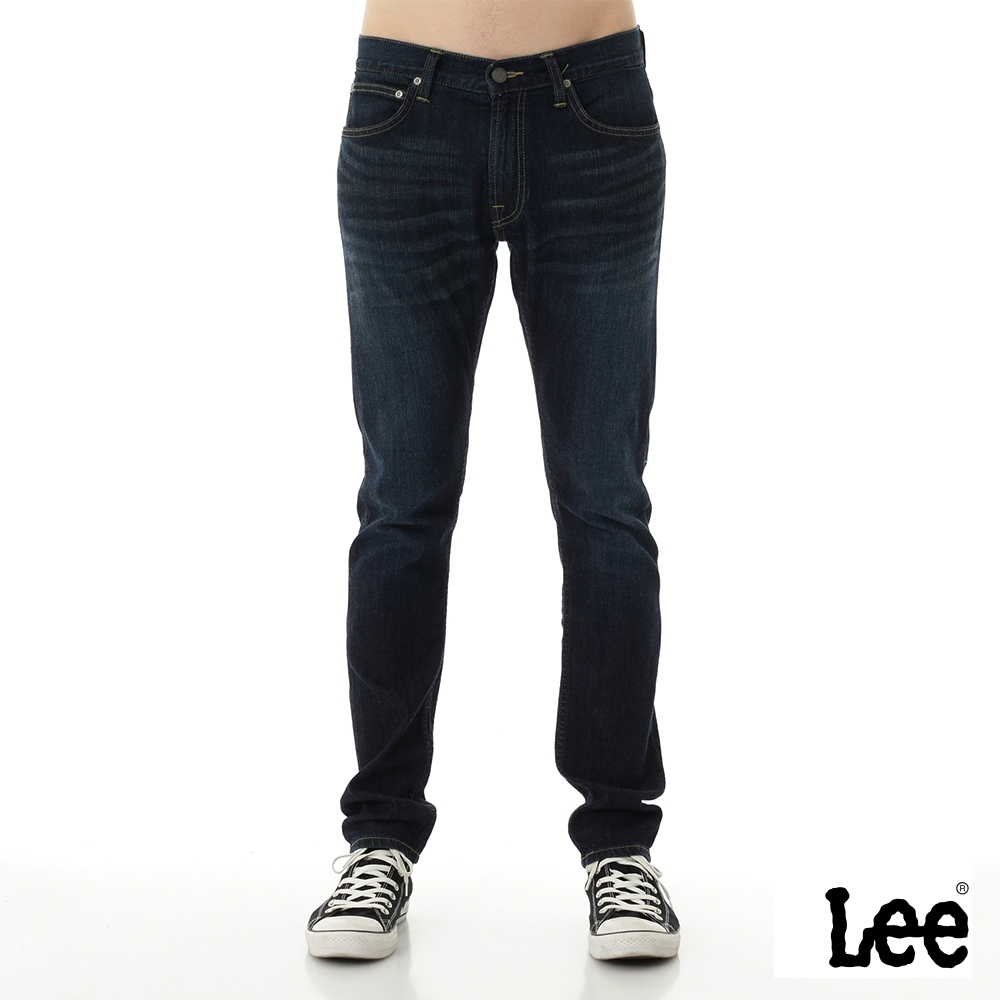 Lee 男款 706 做舊低腰合身窄管牛仔褲 深藍洗水