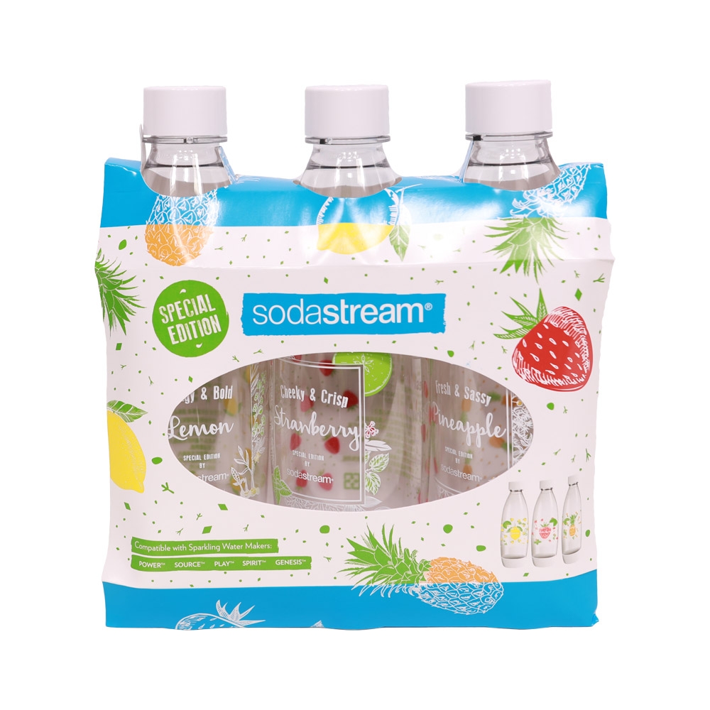 Sodastream 水滴型專用水瓶1L 3入(夏日果宴)