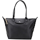 LONGCHAMP Le Pliage City 壓紋皮革塗層帆布水餃包(L/黑色) product thumbnail 1