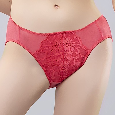 思薇爾 花芙系列M-XL蕾絲低腰三角內褲(玫瑰紅)