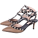 VALENTINO ROCKSTUD ANKLE STRAP 鉚釘繫帶高跟鞋(咖黑) product thumbnail 1